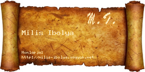 Milis Ibolya névjegykártya
